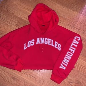 Los Angeles California souvenir hooded cropped sweater